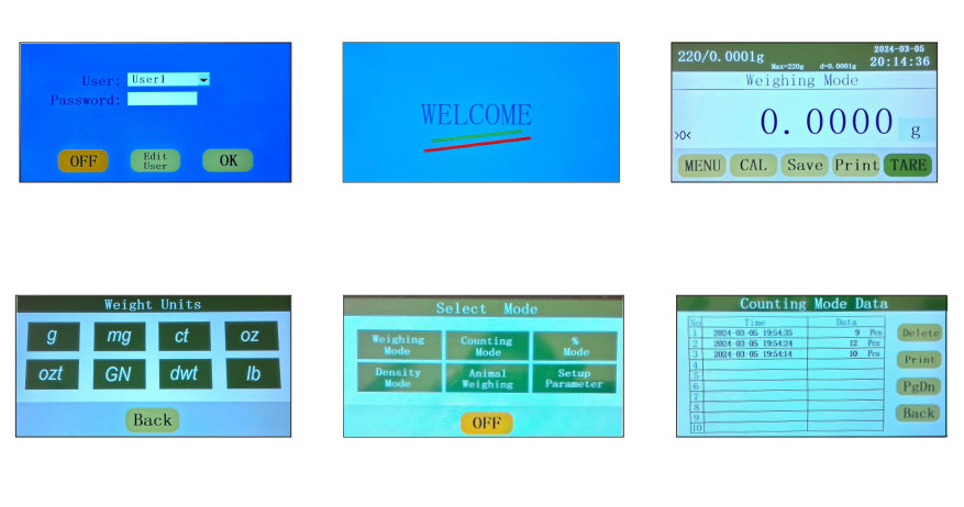 Analytical Balance – TAB2T, TAB3T (220g/320g Capacity | 0.1mg Readability | Touch Screen & Internal Calibration)