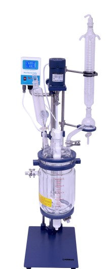 Jacketed Glass Reactor – JGR2L / JGR5L (2L & 5L Capacity | High Borosilicate Glass | SS304 Frame)
