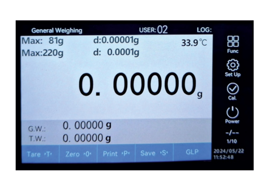 Semi Micro / Analytical Balance TAB10T (81/220g Capacity, Internal Calibration)
