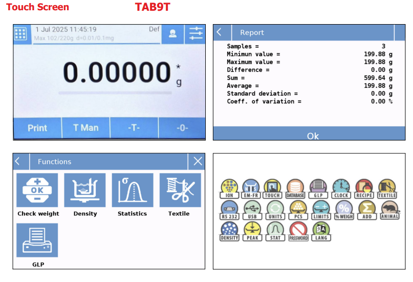 Semi Micro / Analytical Balance TAB9T (102/220g Capacity, 0.01/0.1mg Readability)